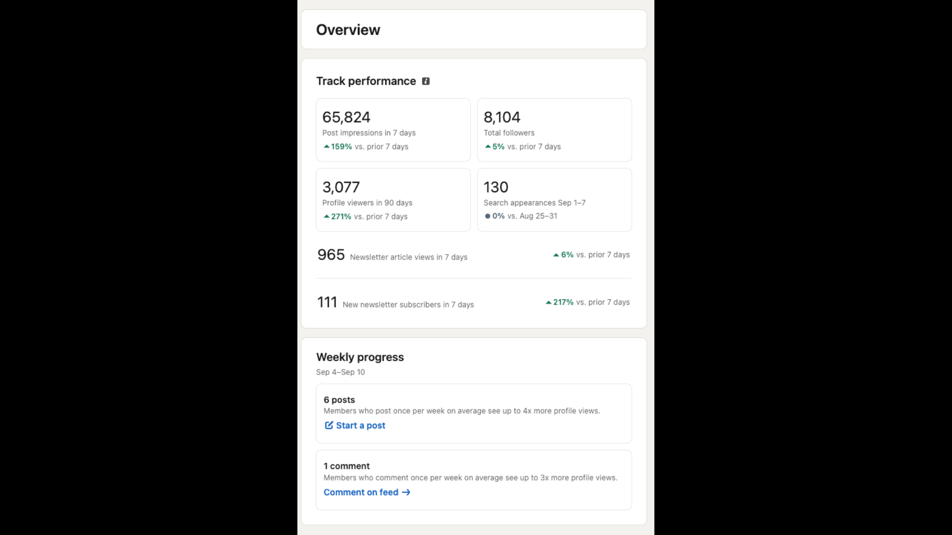Client results screenshot